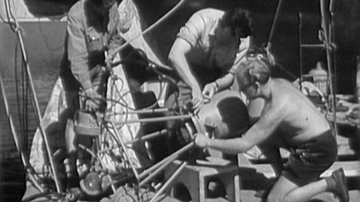 Pracovníci Domu techniky na Dobšinské přehradě (1957)