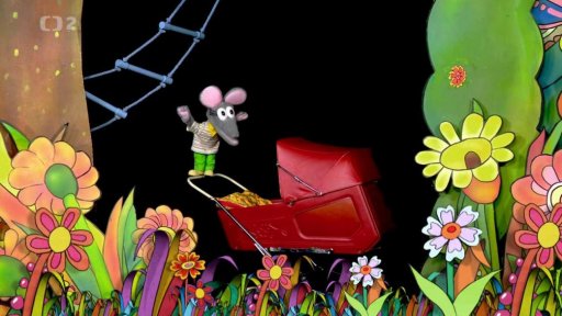 Tryský a Tryskáček také starají o mimino Prázdniny. Vozí a houpají je v kočárku.