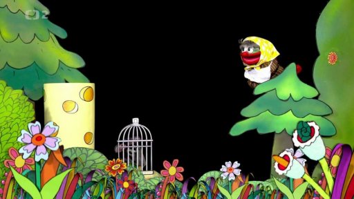 Tryskáček u Sýrového komína je lapený babkou Ementálií a pláče. A tohle Muf nevydejchá, hned Tryskáčka osvobodí a nechá se mu poznat.