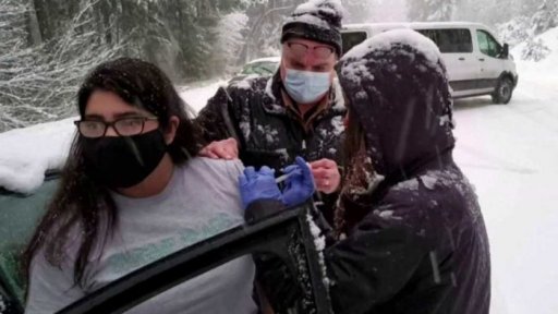 Očkování ve sněhové bouři