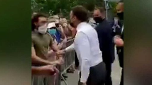 Incident při setkání Macrona s veřejností