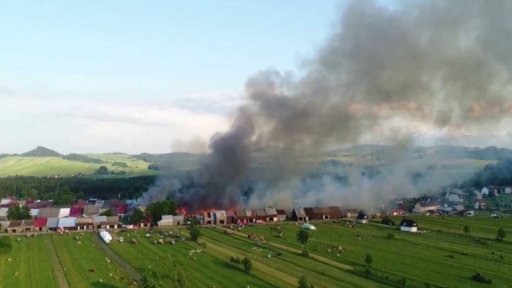 Mohutný požár v Polsku