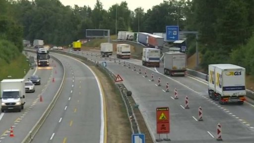 Omezení na D1 u Humpolce