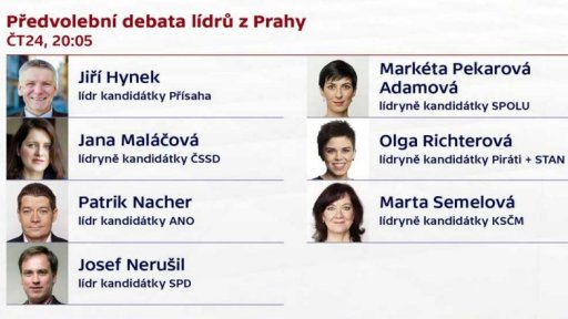 Předvolební debata lídrů z Prahy