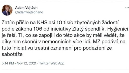 Trestní oznámení na hnutí Zlatý špendlík