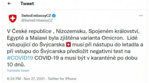 Švýcarsko omezí vstup našich občanů na své území