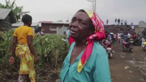 Následky erupce sopky Nyiragongo