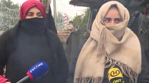 Práce novinářů na polsko-běloruské hranici