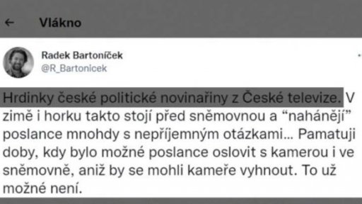 Tweet týdne: hrdinky české politické novinařiny z ČT