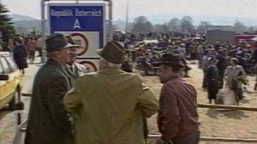 Nově otevřený hraniční přechod Slavonice-Fratres (1991)