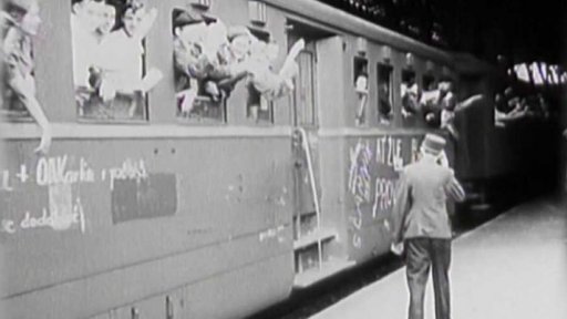 Skauti pomohou při žních (1945)