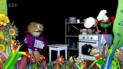 Muf a Fámula pečou dort, Hary písničku.