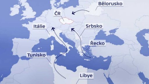 Migrační trasy přes Evropu