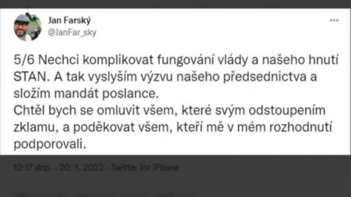 Jan Farský rezignuje
