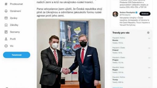 Premiér Petr Fiala se sešel s ukrajinským velvyslancem