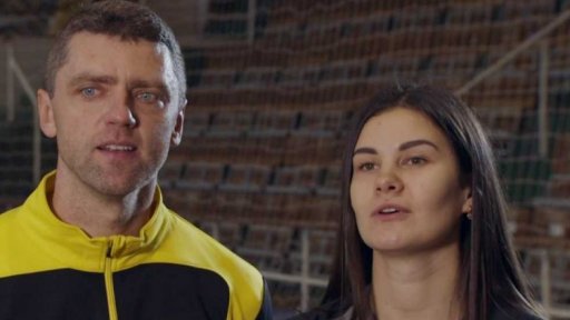 Příběh: Angelina Dubianska VK Šelmy Brno a Volodymyr Kovalchuk nahrávač Volejbal Brno