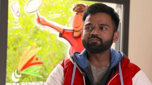 Indický para badmintonový hráč Krishna Nagar