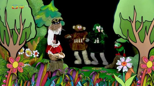 Drsňačka s Mufem se vrací s košíkem perníčků a nabízejí Jů a Helemu, ti jen kroutí hlavou.