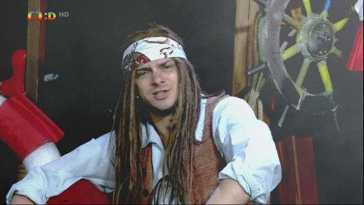Pirátská ukolíbavka v podání Drsňačky Ukrutné a pirátů Filipa a Tomáše.