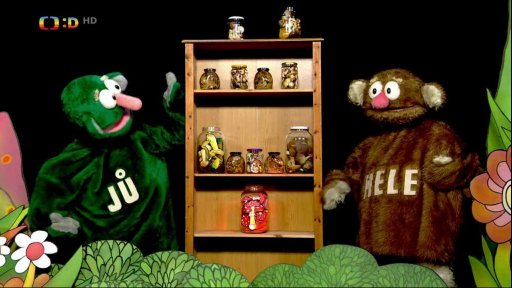 Hele zavařuje houby a ve spíži z nich vytvořil galerii! Dokonce i muchomůrky našly uplatnění, protože jsou krásné..