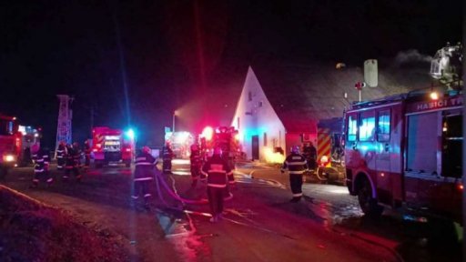 Požár statku na Bruntálsku