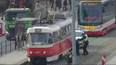 Pražští strážníci uhasili hořící tramvaj