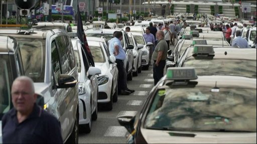 Stávka taxikářů v Barceloně