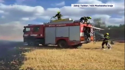 Požár v Dobřanech u Plzně