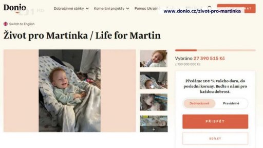 Sbírka na pomoc dvouletému Martinovi