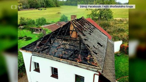 Požár rodinného domu v Perlovicích na Prachaticku