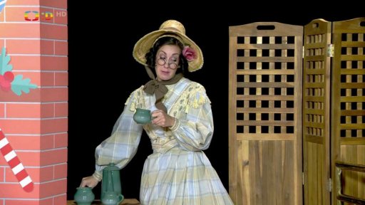 Teta Pipeta přesvěduje Žán Póla, aby se lyžování nevzdával.