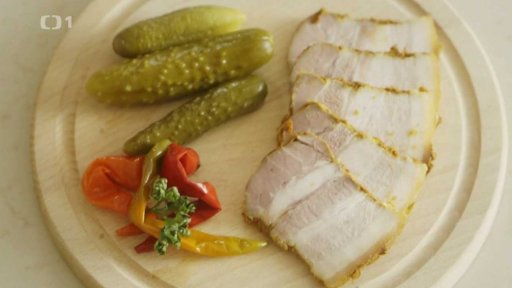 Řezy plněné piškoty, nakládaný česnekový bok