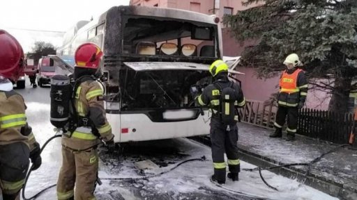 Požár autobusu na Jesenicku