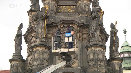 Oprava Sloupu Nejsvětější Trojice v Olomouci