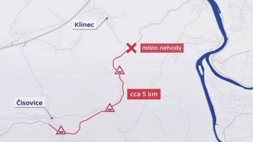 Trasa vykolejeného vlaku