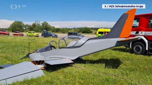 Nehoda malého letadla v Milovicích