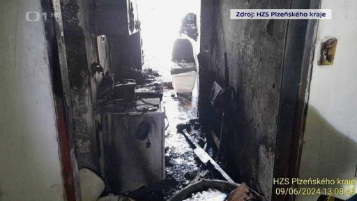 Požár bytu v Plzni na Východním předměstí