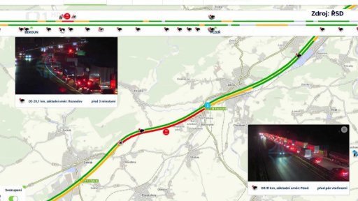 Manévry na D5 kvůli prchajícímu řidiči