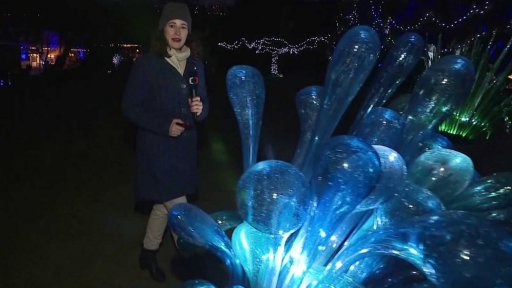 Skleněné plastiky v botanické zahradě