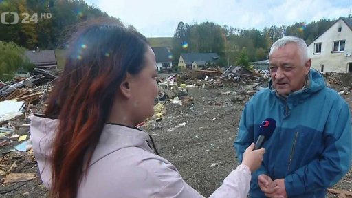 Odklízení škod po povodni na Jesenicku