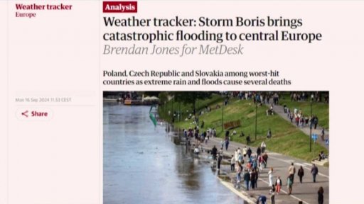 Povodně v Česku a okolních státech ve světových médiích