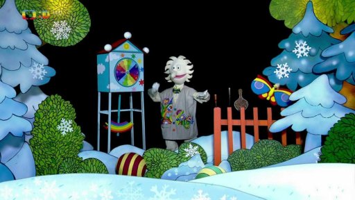 Pip čistí paloukohodiny, Otylka mu pomáhá. Muf je z povzdálí pozoruje a chystá se na zlobišárnu, hodiny se splaší a začnou jít pozpátku.