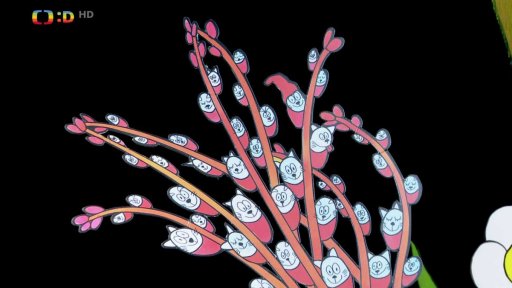 Na jívě už kvetou kočičky a Mufo-pejsek na ně má choutky.