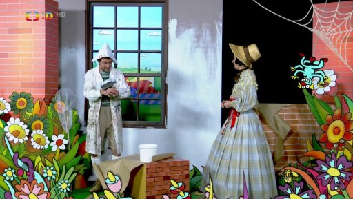 Polapil maluje u Pipety zeď. Sice nemohl najít štafle, ale má dokonalý zlepšovák. Nebo že by nebyl zas tak dokonalý?