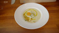 Zeleninový krém s bramborovým hnízdem se sázeným vejcem