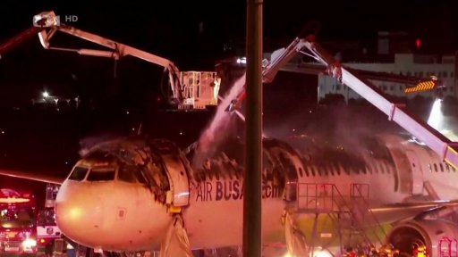 Požár letadla v jihokorejském Pusanu