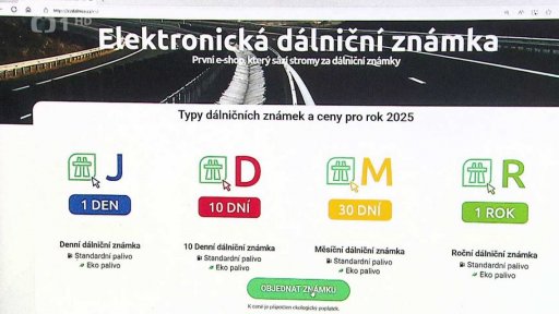Nákup dálniční známky přes internet
