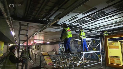 Únik vody ve stanici metra Florenc