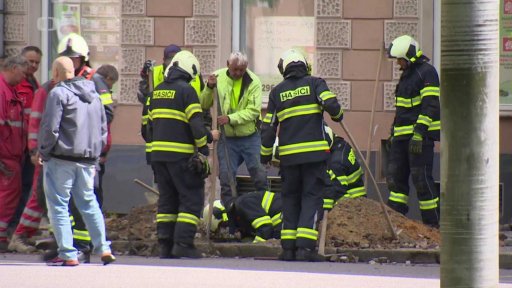 Únik plynu v centru Českých Budějovic