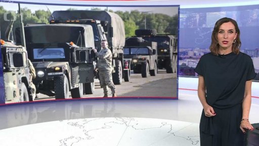 Průjezd amerického konvoje Českem